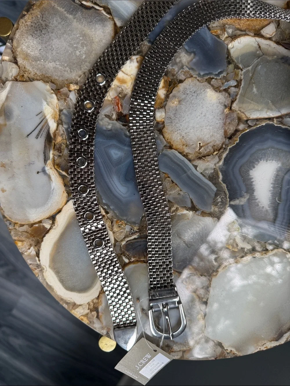 J. Crew, NWT — Watchband Chain Belt in silver - Picture 7 of 8